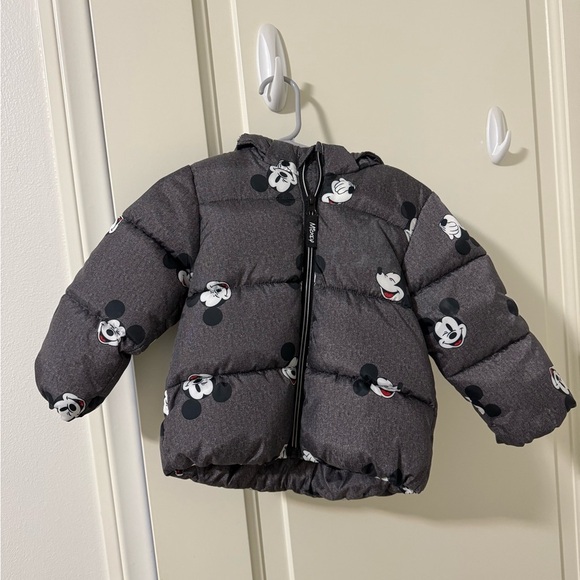 EUC H&M Baby Mickey Hooded Puffer Jacket size 18m - Picture 1 of 3